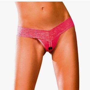 Lace Panty Red (Crotchless)